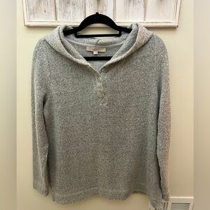 LOFT Heather Gray Woman’s Pullover Sweater with Hood,  Size M